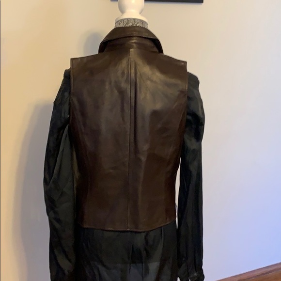 Ann Taylor brown leather vest - Picture 2 of 3